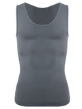 Men's gray compression tank top, perfect waist corset trainer