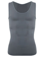 Men's gray compression tank top, perfect waist corset trainer