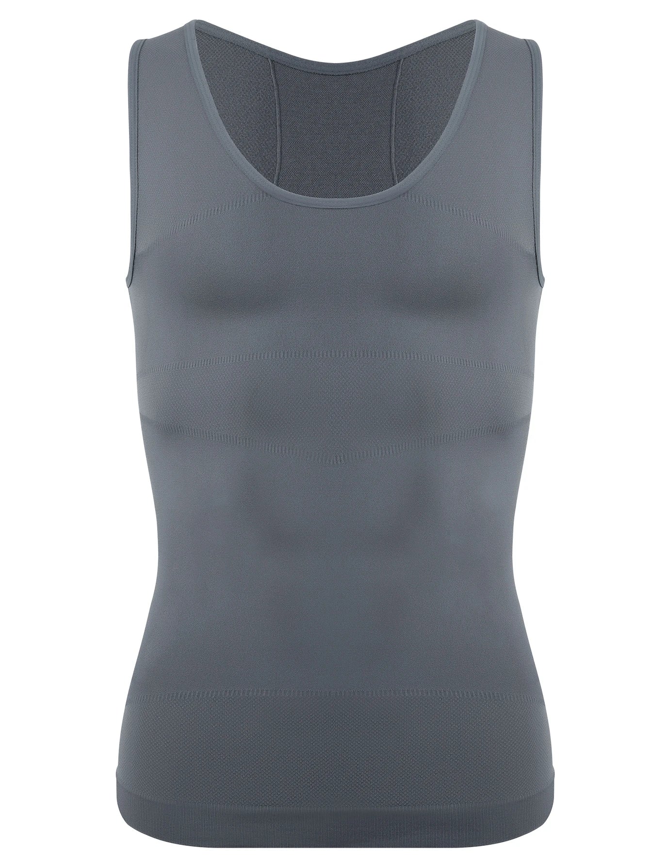 Men's gray compression tank top, perfect waist corset trainer