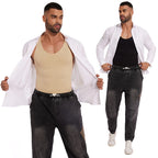 Men's waist corset trainer in beige, ideal for compression wear
