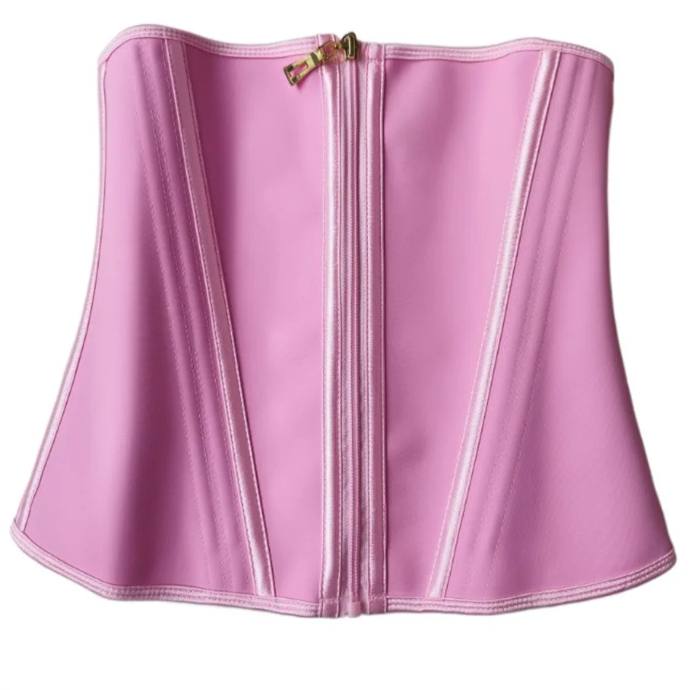 Pink waist corset trainer for shaping and support during workouts