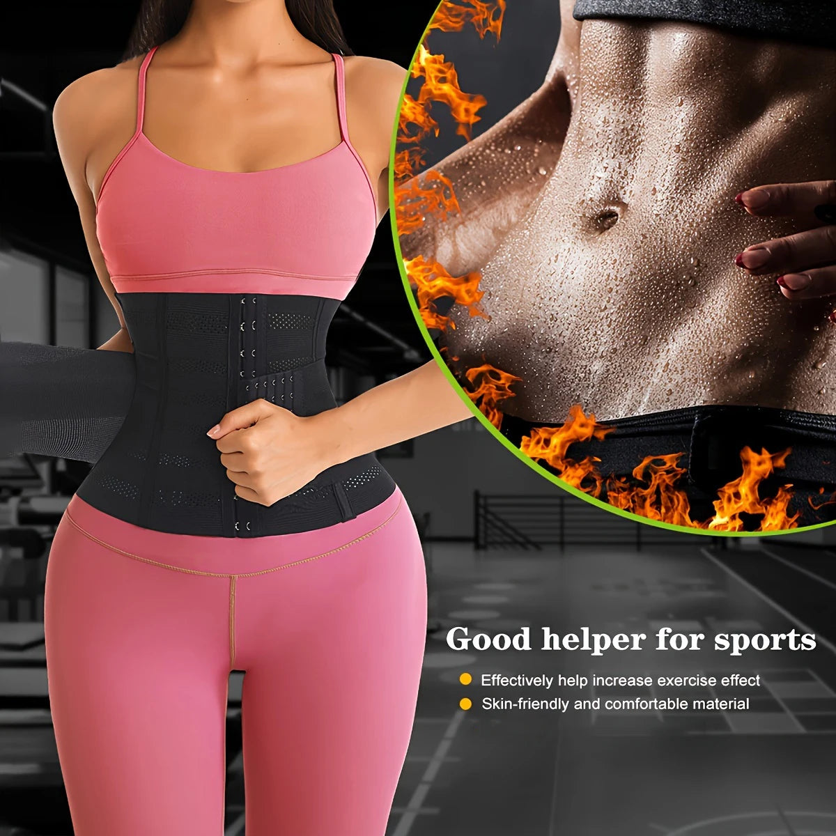 black waist corset trainer for women, effective workout support, comfortable material