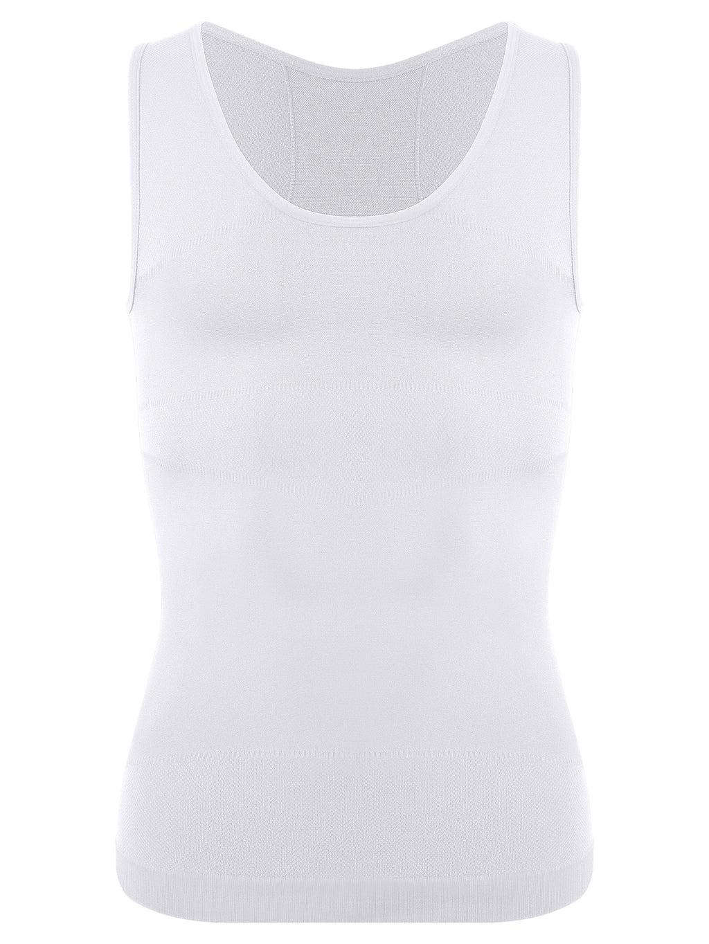 Men's white compression tank top, ideal for waist corset trainer
