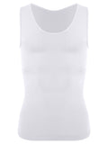 Men's white compression tank top, ideal for waist corset trainer