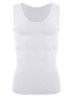 Men's white compression tank top, ideal for waist corset trainer