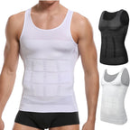 Men's waist corset trainer in black and white, comfortable compression fit