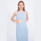 Emory Park Women's Waist Cut Out Dress in Light Blue with a Trendy Design for Summer Events