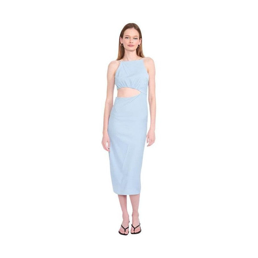 Emory Park Women's Waist Cut Out Dress in Light Blue with Sleek Design and Midi Length
