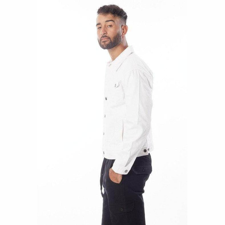 Men's waist length denim jacket from Blue Age in white with a stylish fit