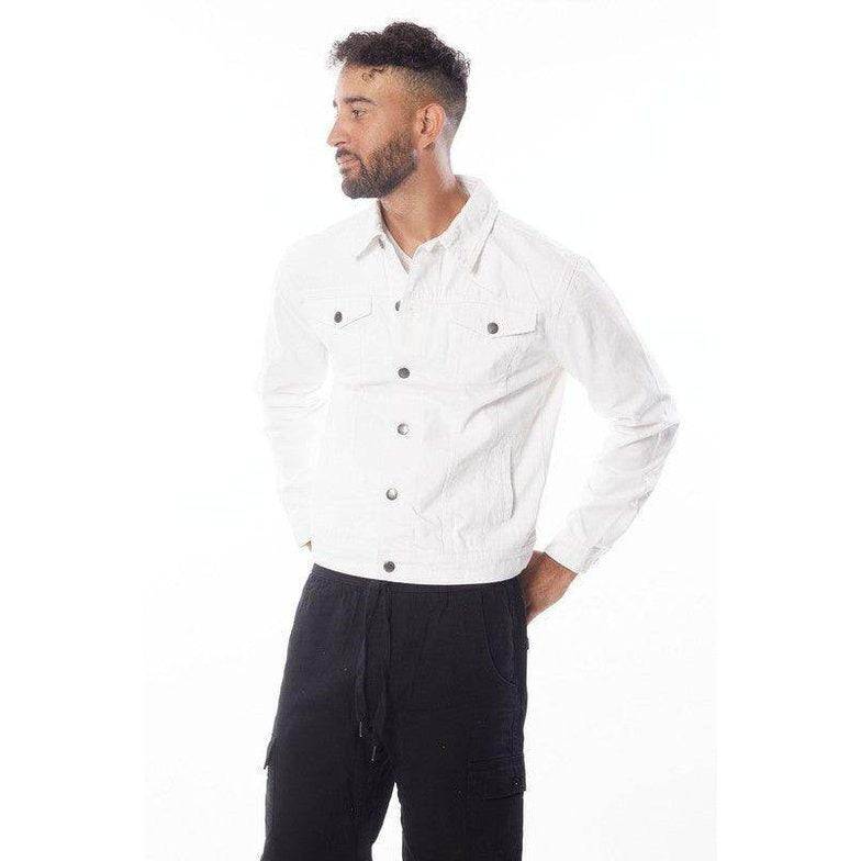 Blue Age waist length denim jacket in white for a trendy and casual look