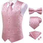 Men's pink paisley waistcoat for men, perfect for formal occasions