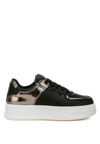 Women's black sneakers with metallic accents, perfect walking shoes for sightseeing tours