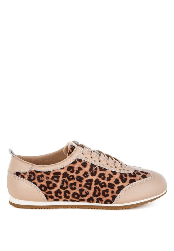 Women's leopard print sneakers, comfortable walking shoes for sightseeing tours