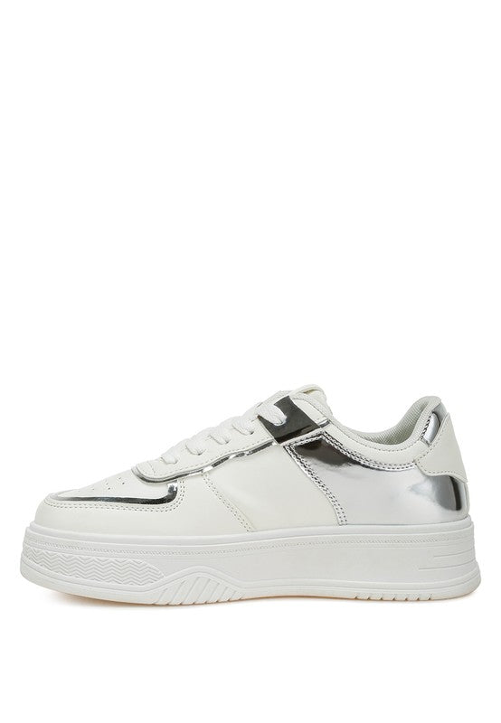 Rag Company white sneakers, faux leather, walking shoes for sightseeing tours