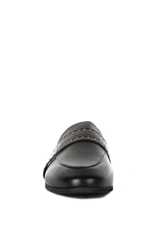 Women's Shoes - Flats Walkout Faux Leather Studded Detail Mules