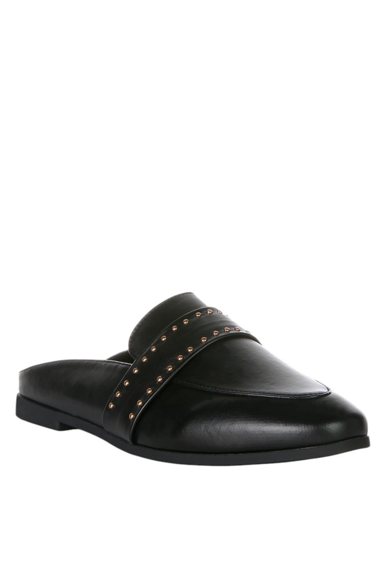 Walkout Faux Leather Studded Detail Mules