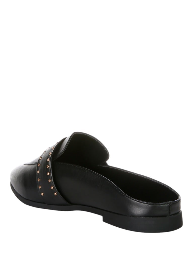 Walkout Faux Leather Studded Detail Mules