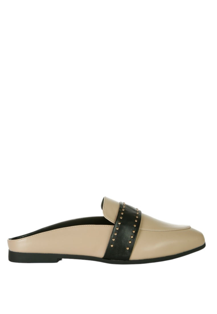 Walkout Faux Leather Studded Detail Mules