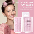Pink no heat hair rollers for women, ideal for creating natural fluffy hairstyles