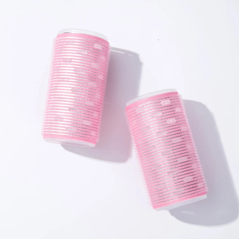 pink no heat hair rollers for women, perfect for adding curls