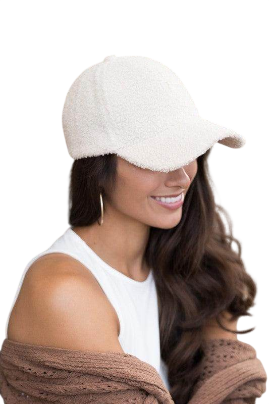 Warm Boucle Ball Cap for Women