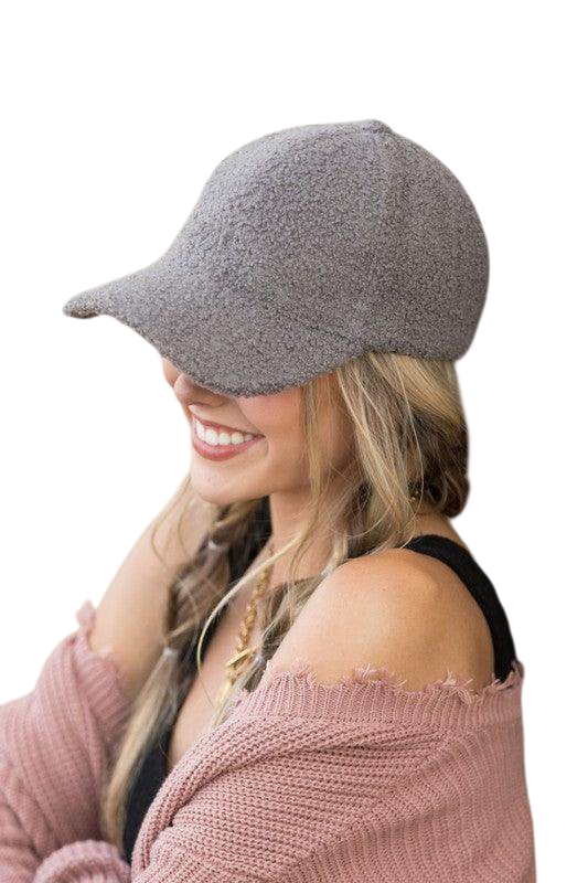 Warm Boucle Ball Cap for Women