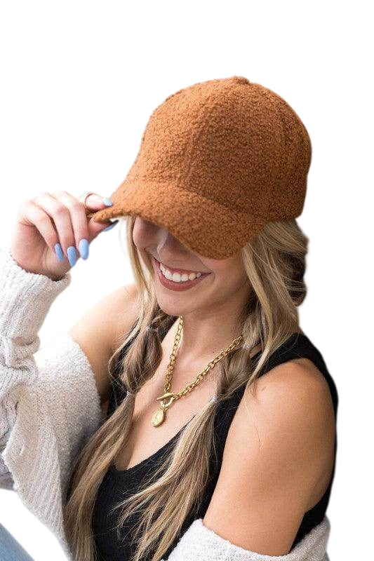 Warm Boucle Ball Cap for Women