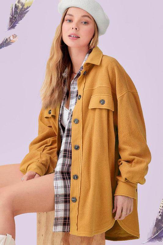 La Miel Women's Warm Vacation Jacket in Mustard Color, Perfect for Stylish Layering