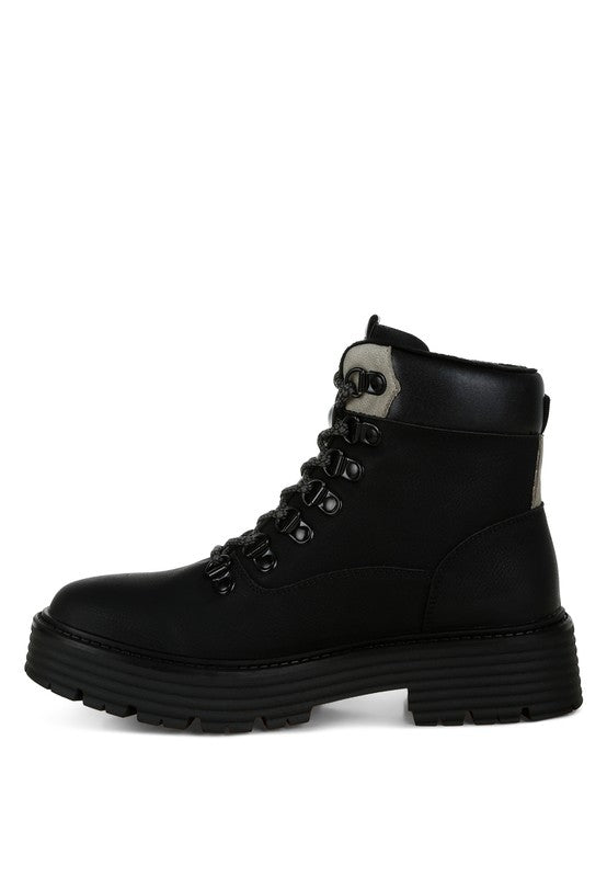 Rag Company Women's Ankle Boots in Black, ideal warm winter boots for travel with sturdy outsole