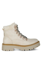 Rag Company Women's Ankle Boots in Beige, ideal warm winter boots for travel with sturdy soles.