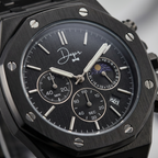 Dapper men's black stainless steel watch for formal occasions