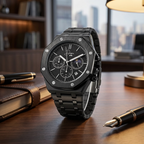 Dapper Watches black stainless steel watch, stylish and modern design