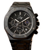 Dapper Watches men's black chronograph watch, stylish and durable