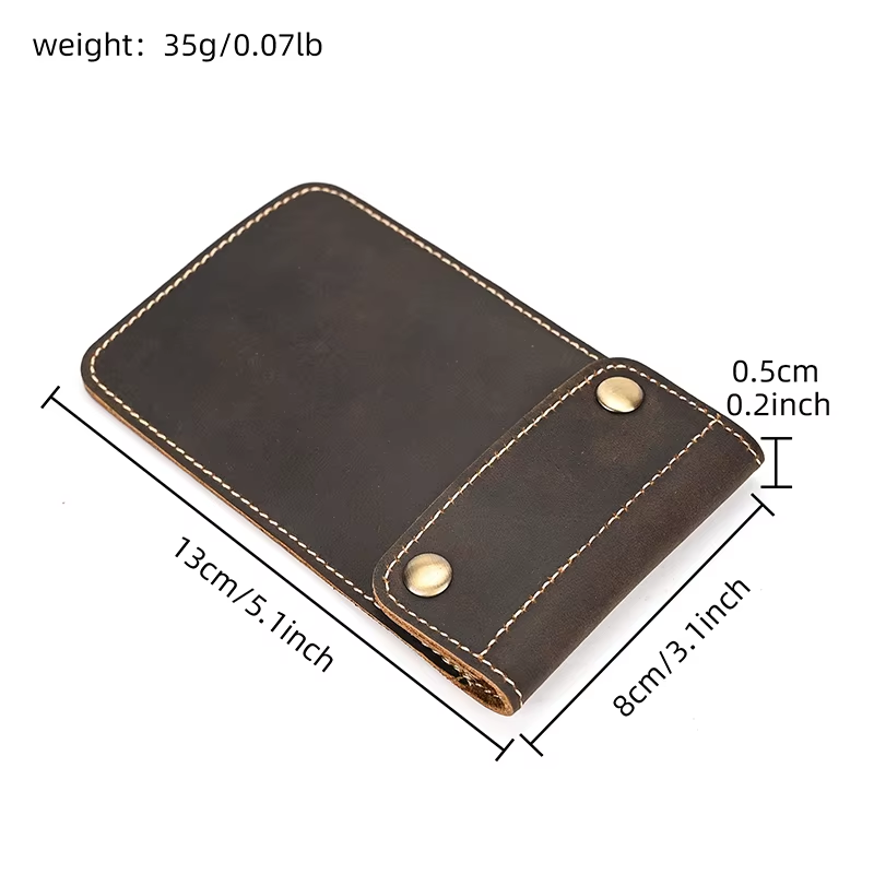 Retro Crazy Horse Leather Watch Storage Bag for Men Male