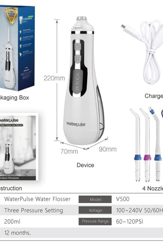 Travel Essentials - Toiletries Water Flosser Cordless Dental Portable Oral Irrigator Teeth...
