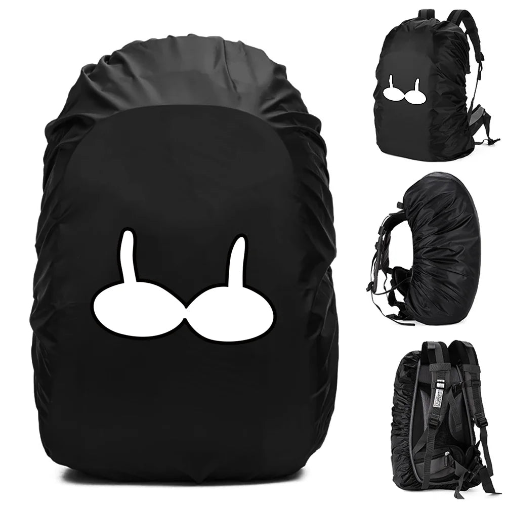 Black waterproof backpack rain cover for outdoor protection