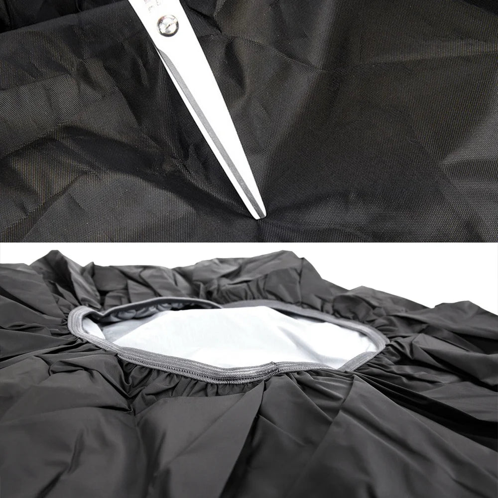 black waterproof backpack rain cover with secure cinch closure