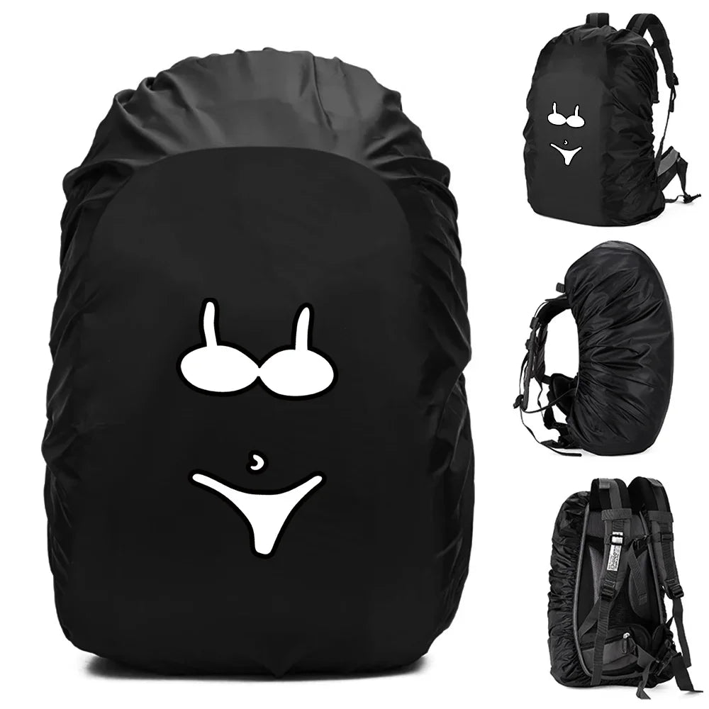Black waterproof backpack rain cover for outdoor protection