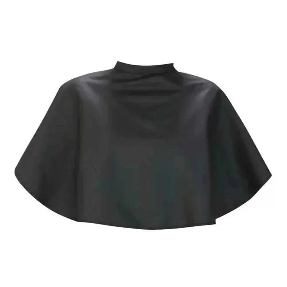 Black waterproof hairdressing cape for salon use and haircuts