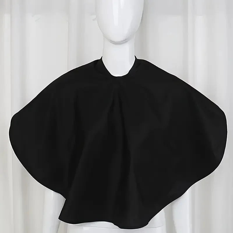 Black waterproof hairdressing cape for salon use