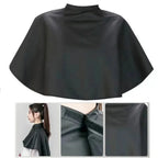 Black waterproof hairdressing cape for salon styling and protection