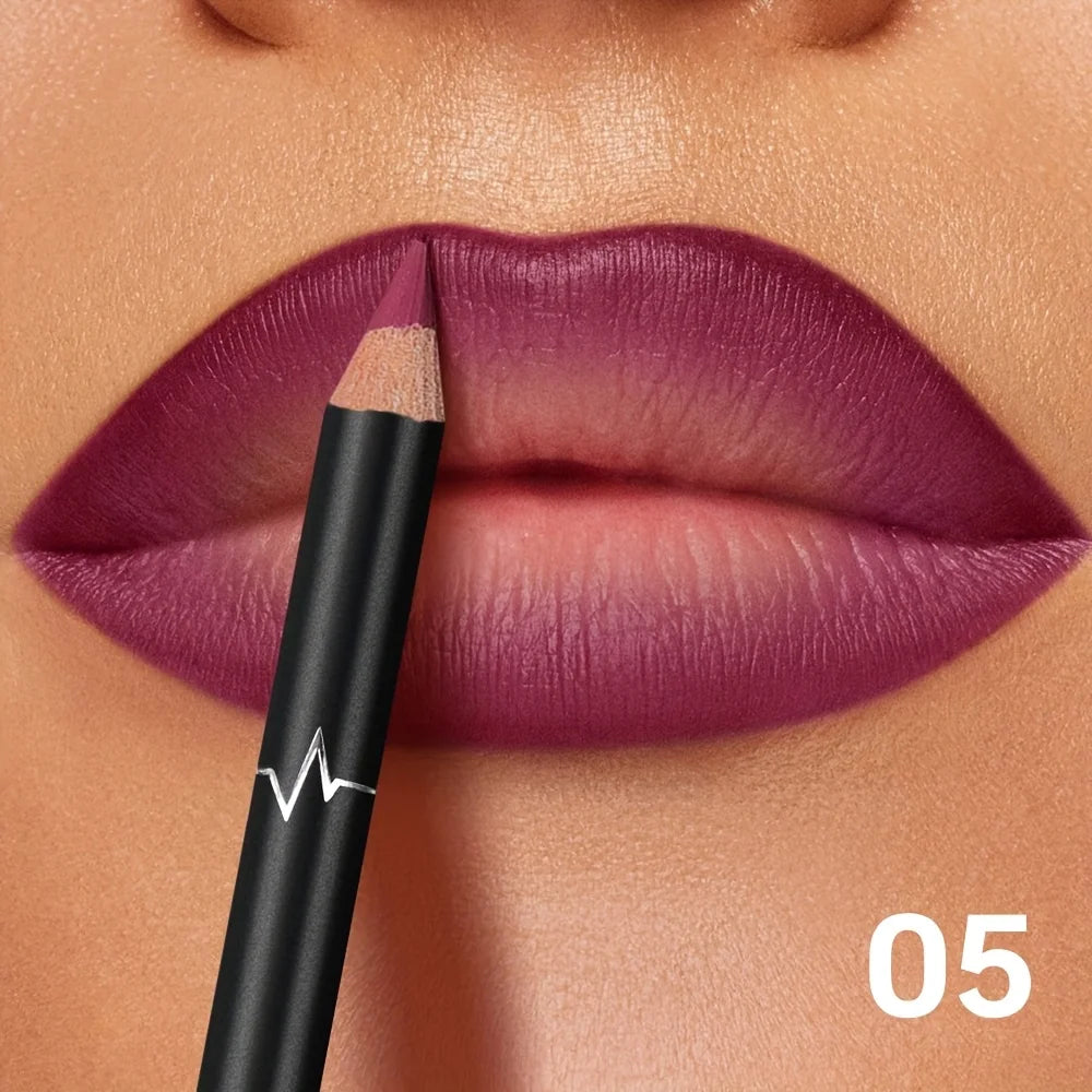 Waterproof lip liner in deep plum for long-lasting wear
