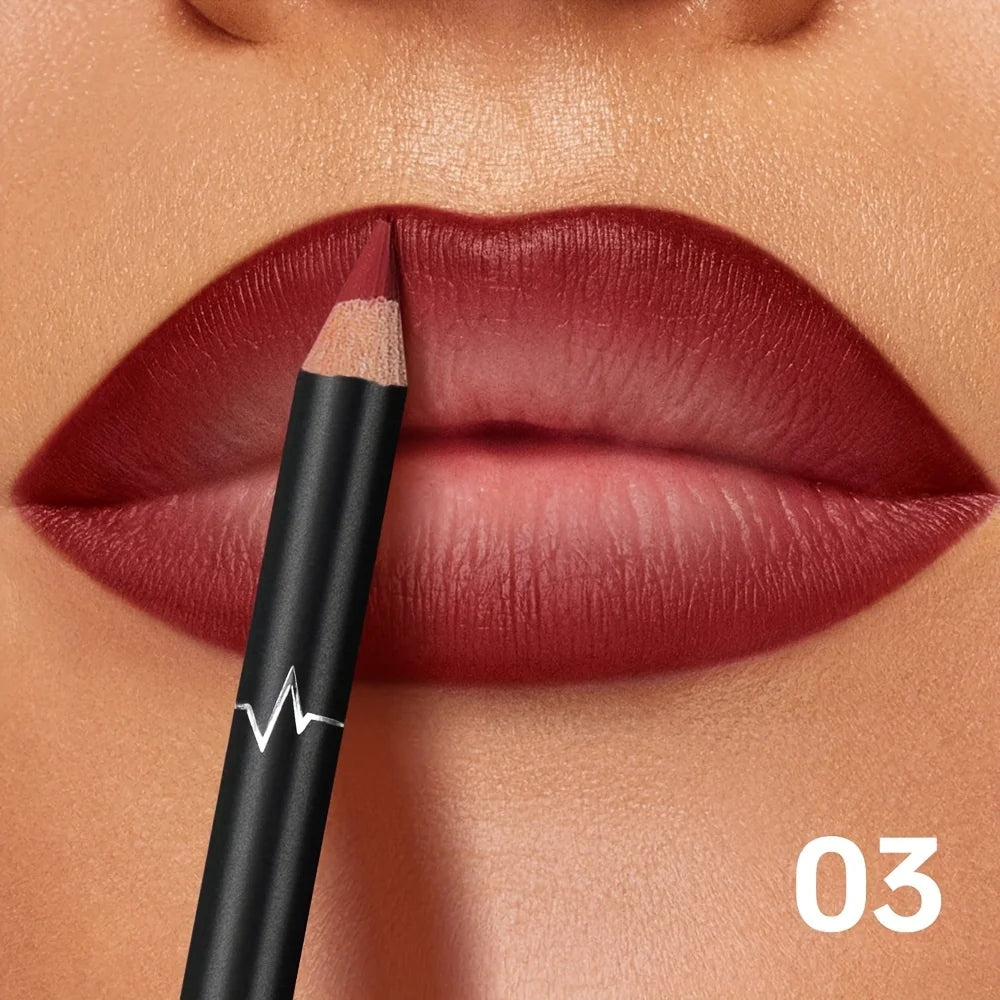 Waterproof lip liner in rich burgundy for defined lips