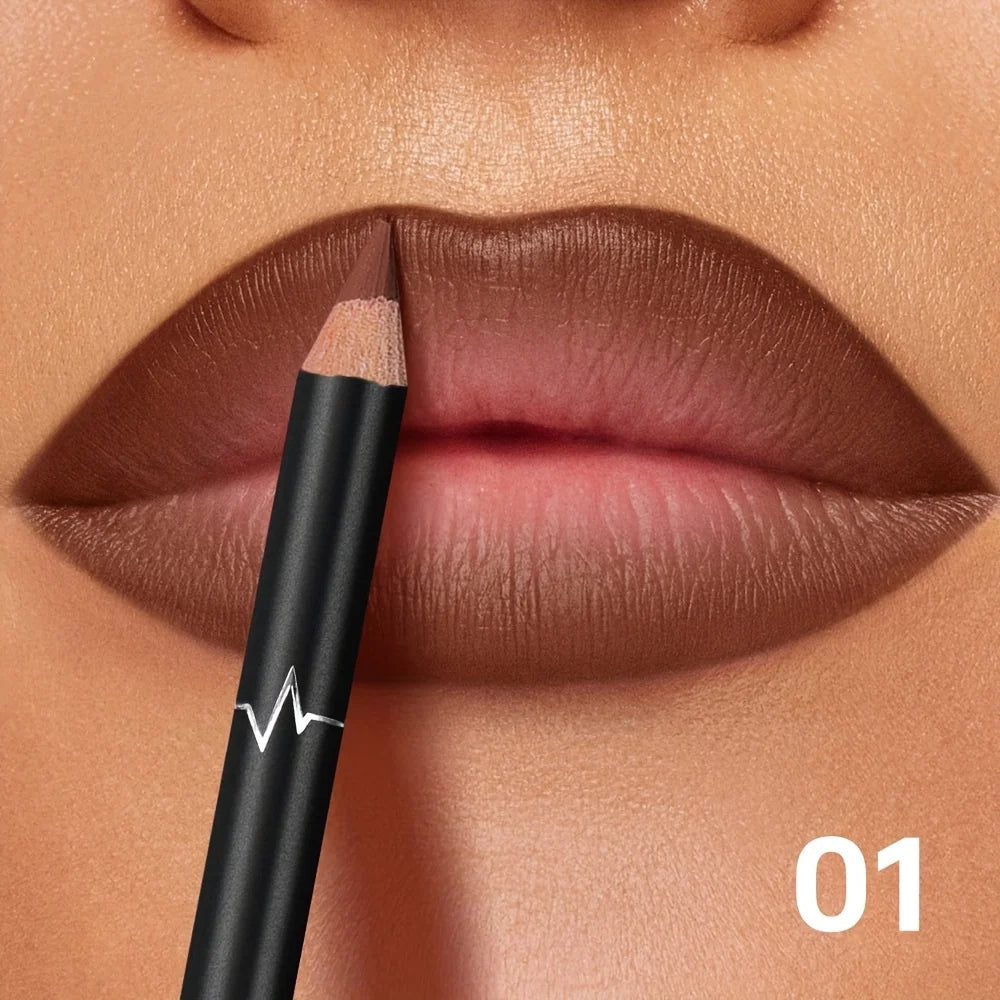 Waterproof lip liner in deep brown, perfect for creating defined lips