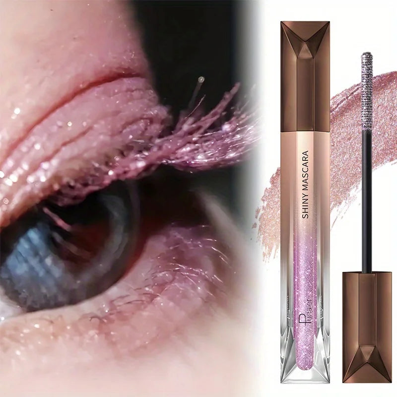 Pink shiny waterproof mascara for long-lasting, glamorous wear