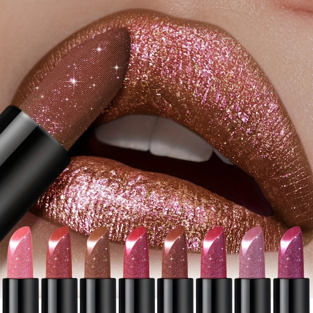 Shimmery lipstick shades ideal for a wedding party makeup artist