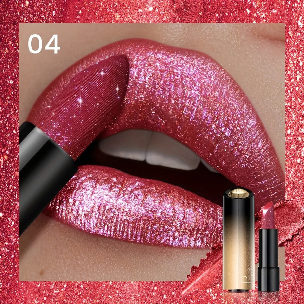 Sparkling pink lipstick perfect for wedding party makeup artist use