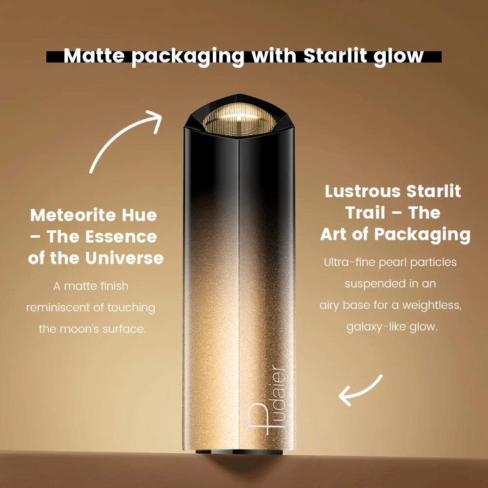 Wedding party makeup artist product with matte finish and starlit packaging