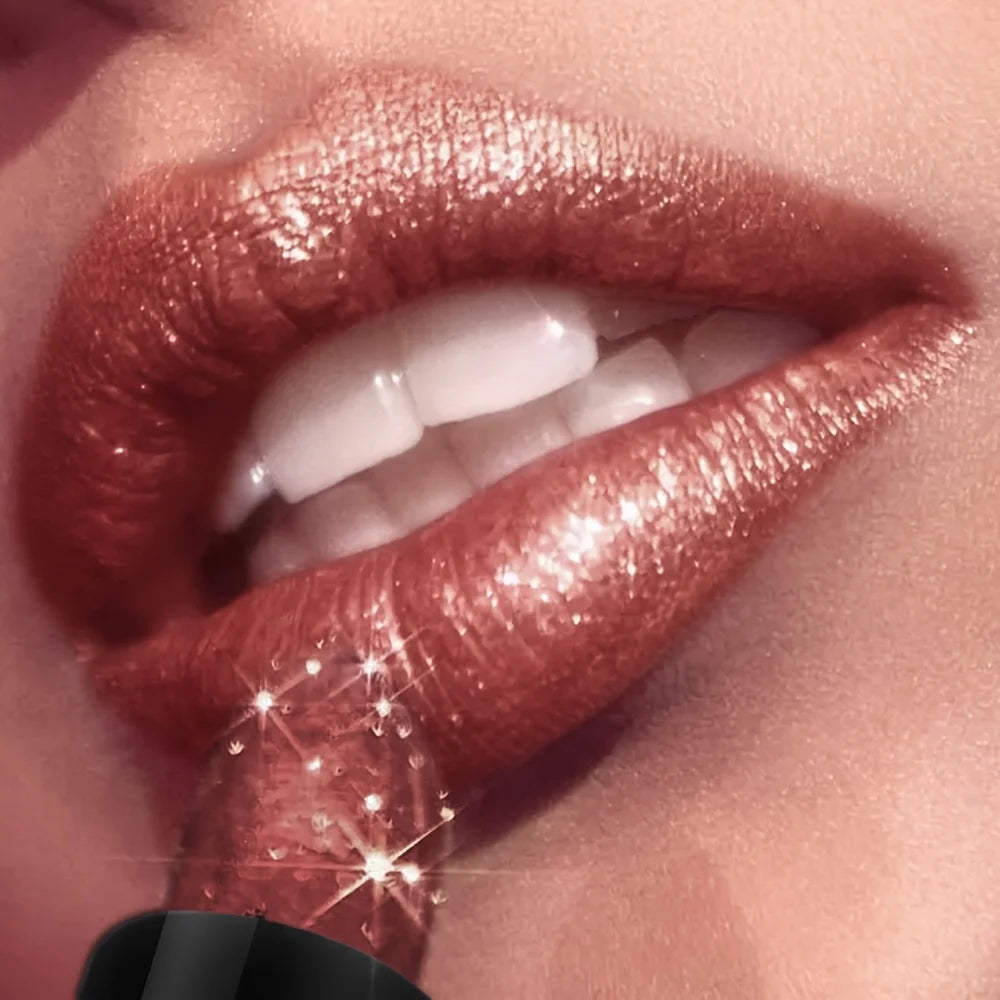 Rose gold lip gloss, ideal for wedding party makeup artist looks
