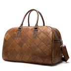 Brown leather weekend bag, perfect for short trips and stylish travel